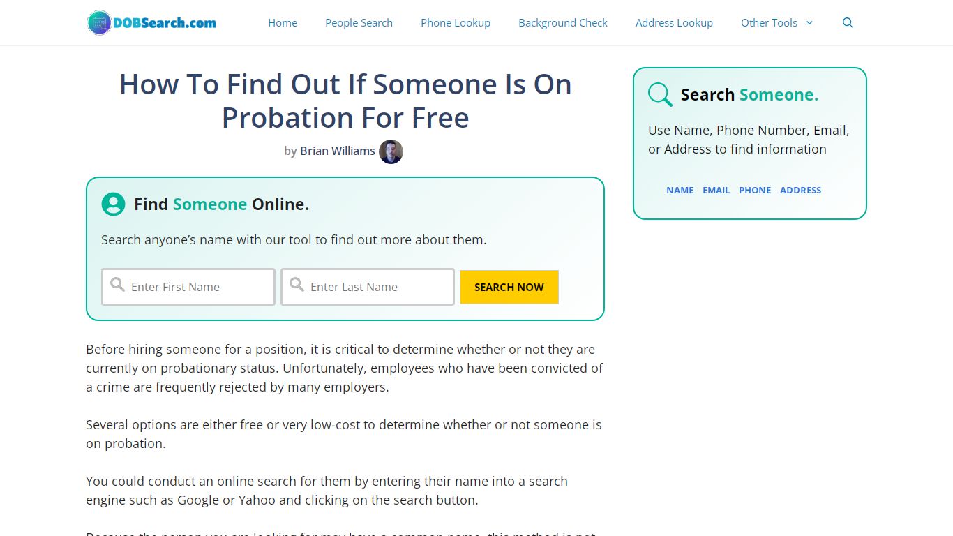 How To Find Out If Someone Is On Probation For Free