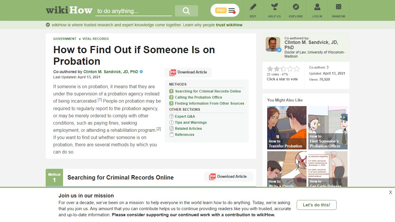 3 Ways to Find Out if Someone Is on Probation - wikiHow