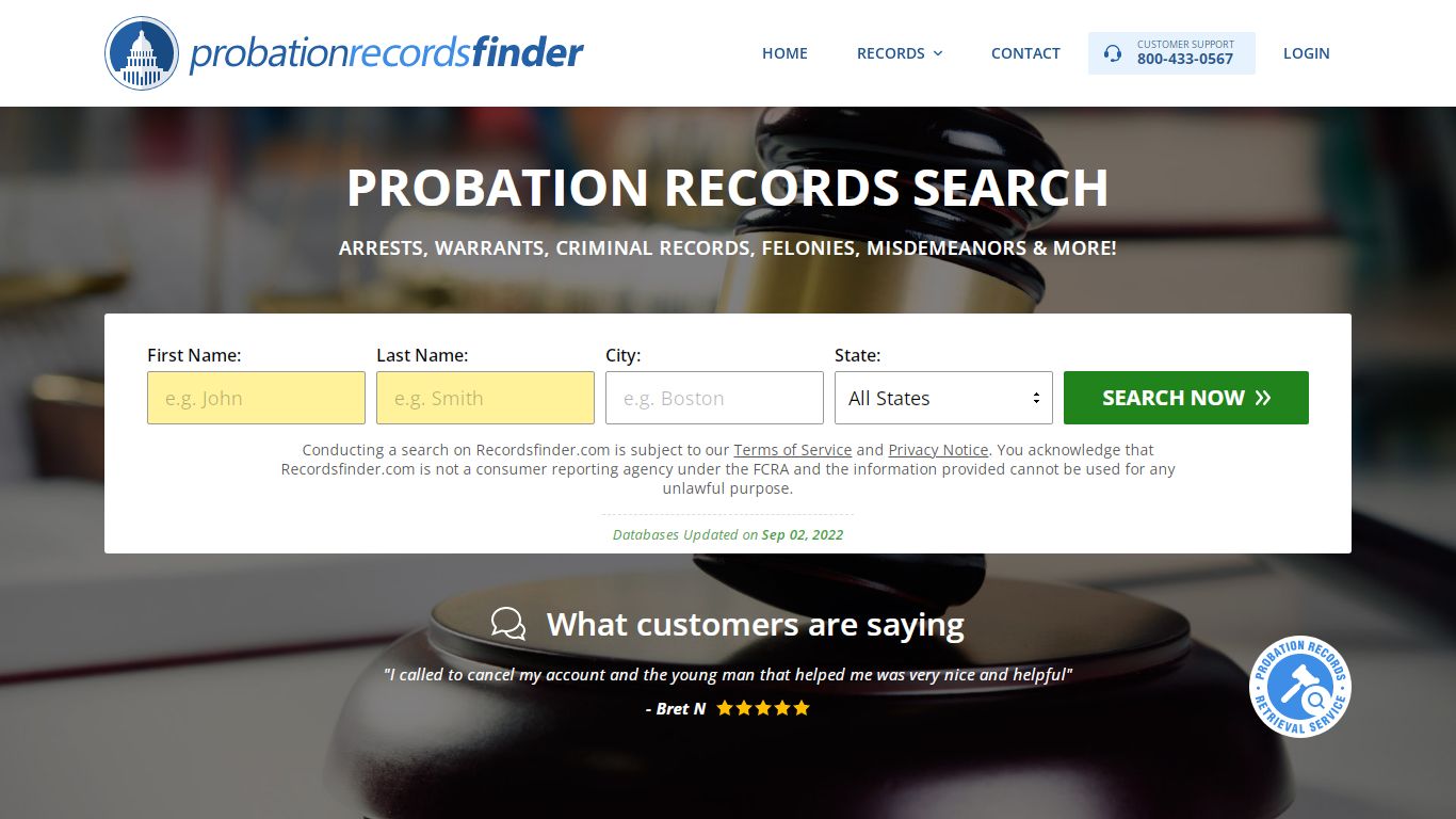 Probation Records Search - Recordsfinder.com